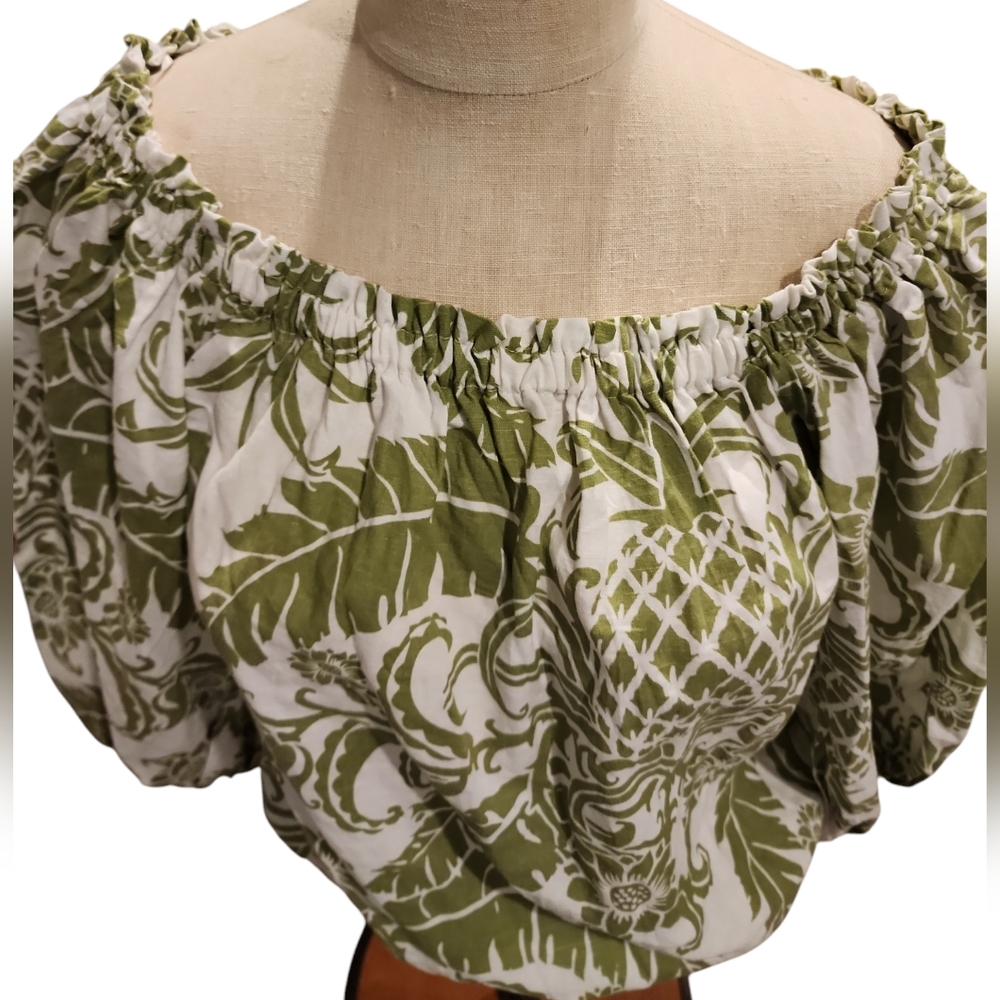 NWT Rachel Zoe Floral Linen Blens Top SZ M
